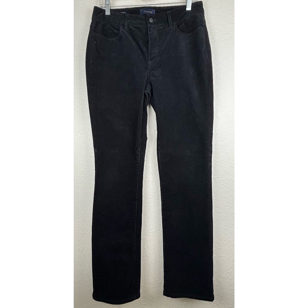 Talbots Heritage Black Corduroy Straight Leg Pants Size 6